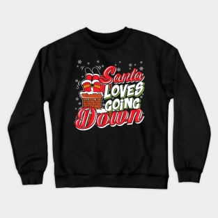 this santa loves going down christmas1 Crewneck Sweatshirt